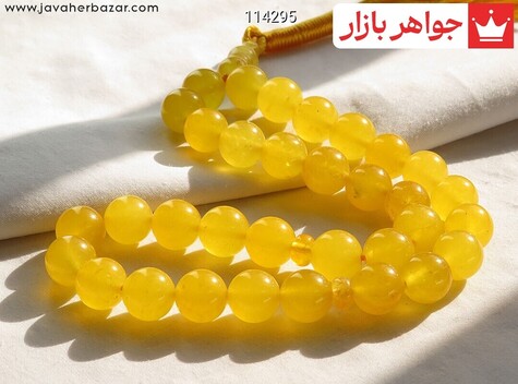 تسبیح جید زرد 33 دانه خوش دست [شرف الشمس] - 114295